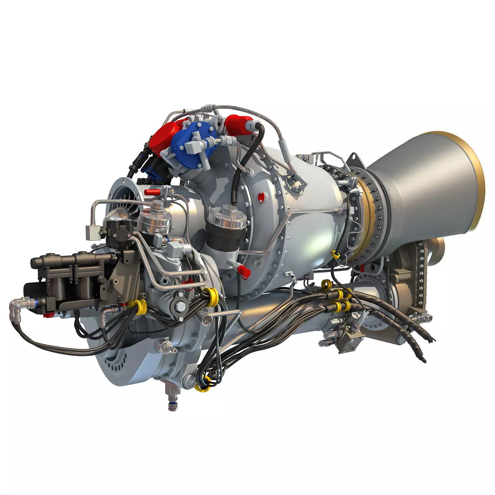 Turbomeca Arriel 2 Turboshaft Helicopter Engine 3D model_0
