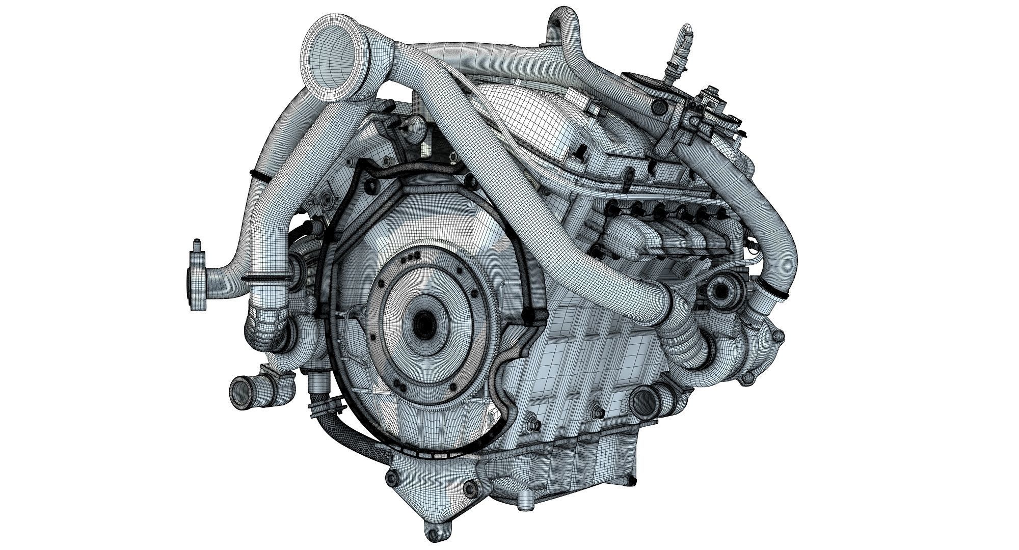 Turbocharged Direct Injection Gasoline Engine 3D model_16