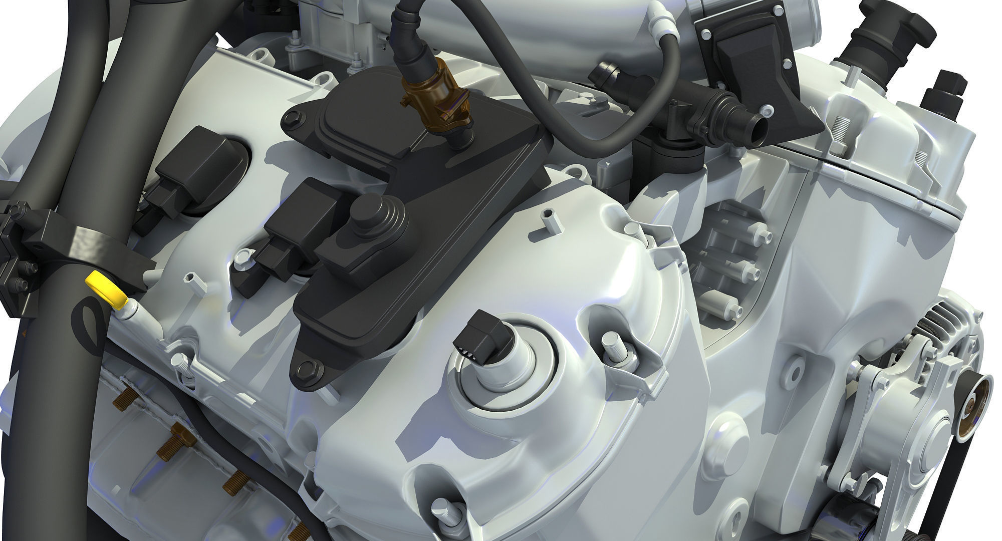 Turbocharged Direct Injection Gasoline Engine 3D model_11