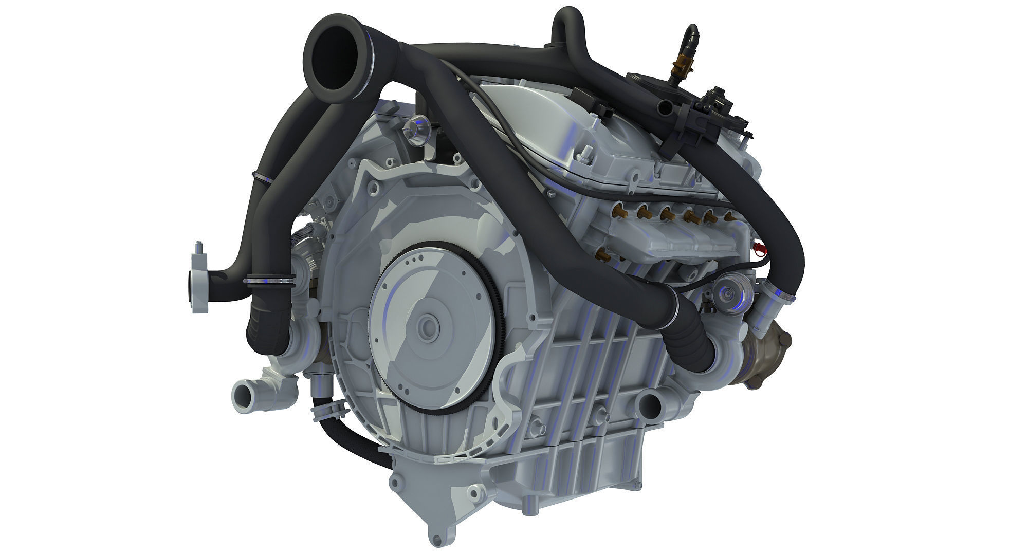 Turbocharged Direct Injection Gasoline Engine 3D model_4