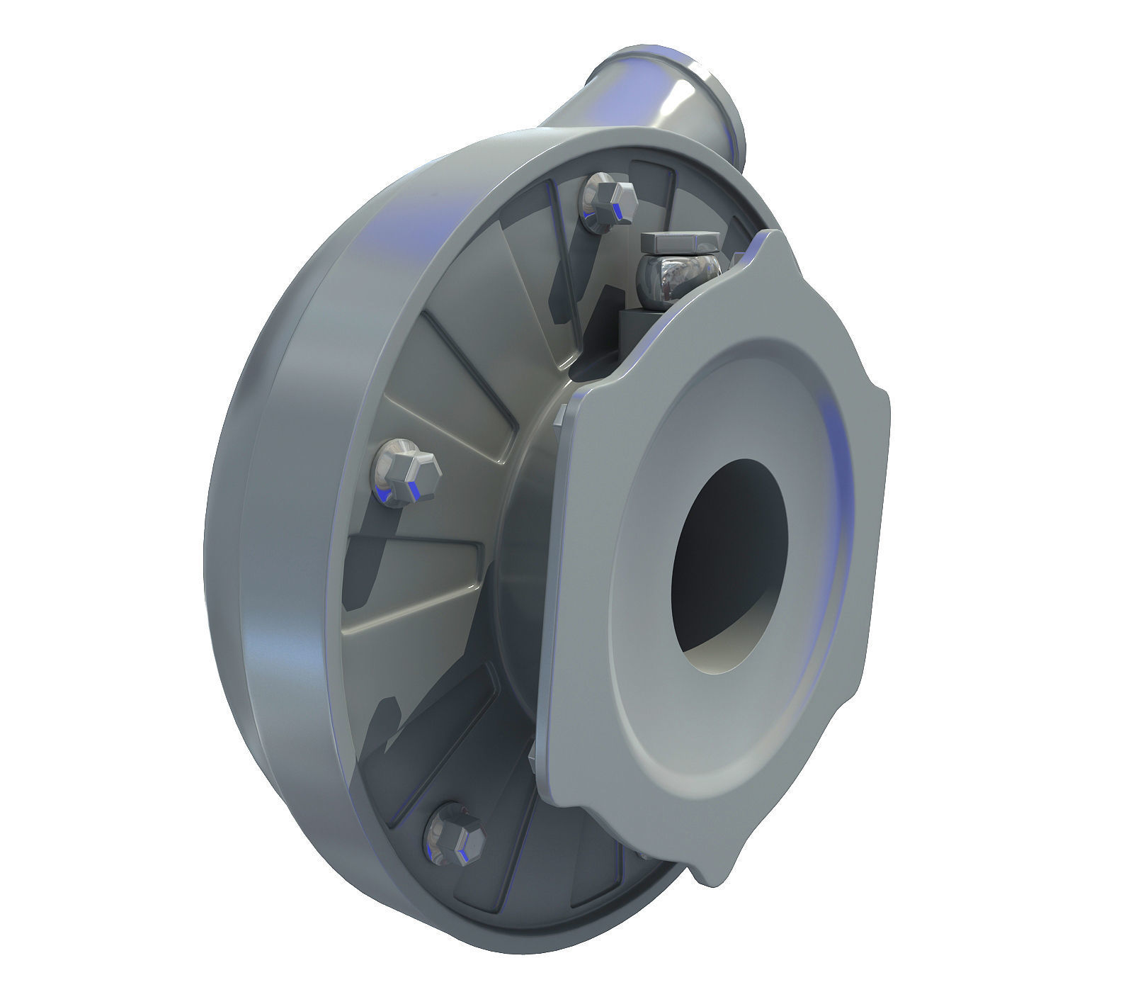 White Turbo Turbocharger 1 3D model_2