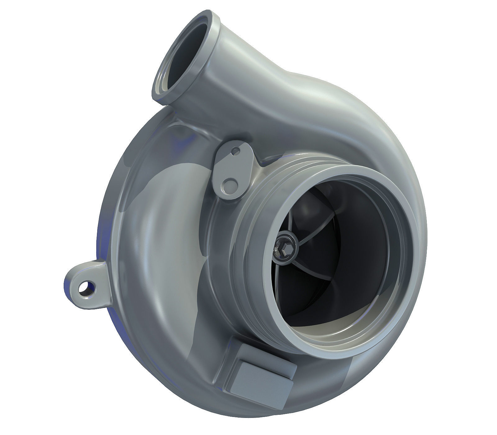 White Turbo Turbocharger 1 3D model_1