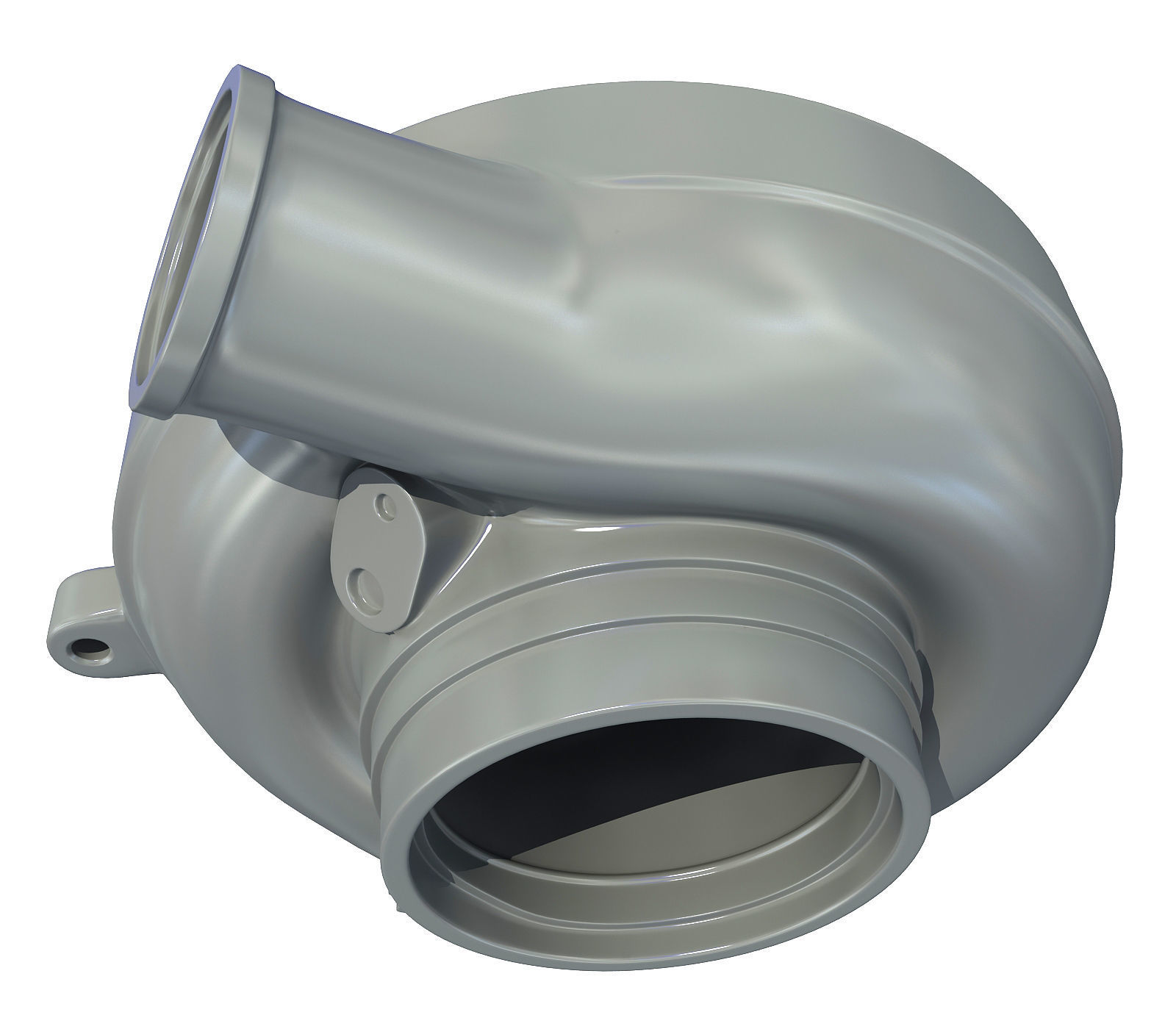 White Turbo Turbocharger 1 3D model_4