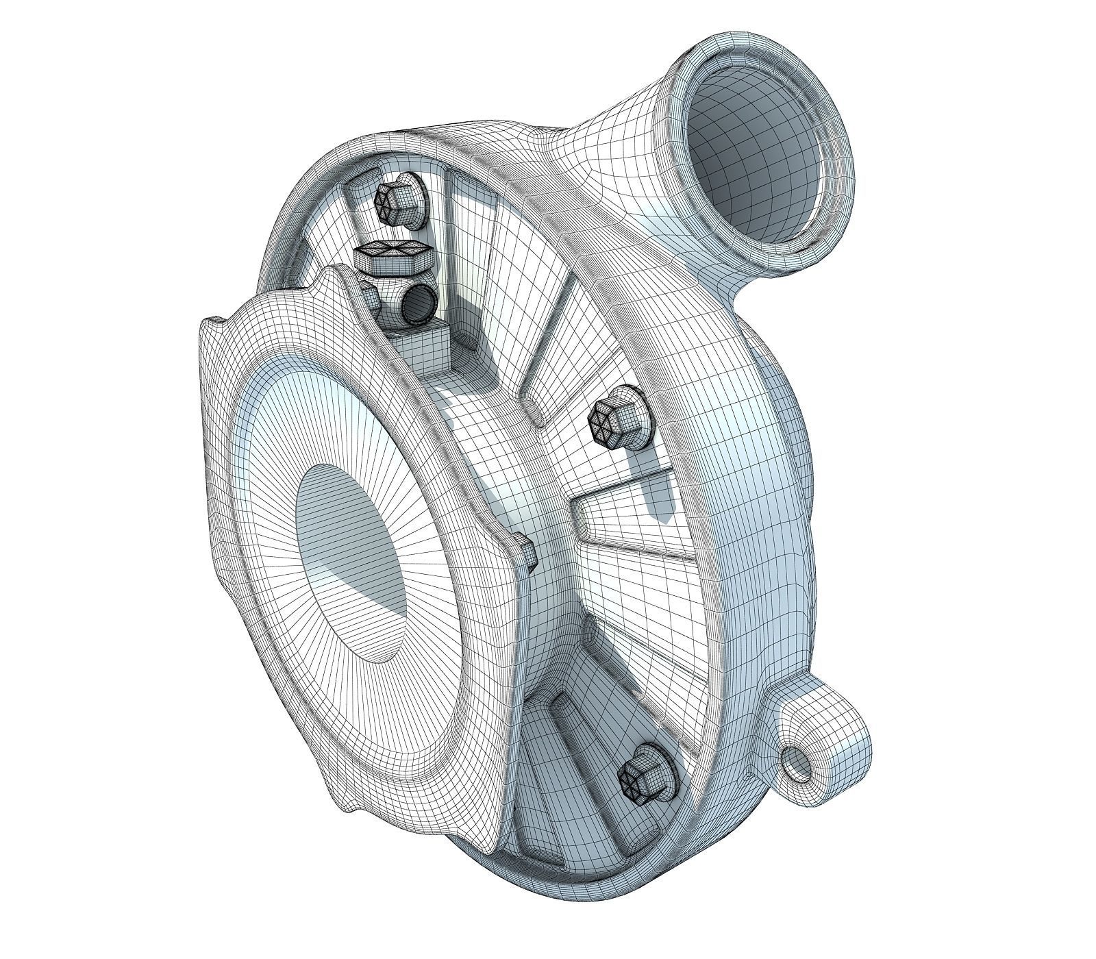 White Turbo Turbocharger 1 3D model_7