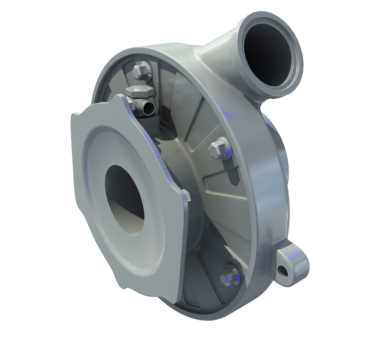 White Turbo Turbocharger 1 3D model_3