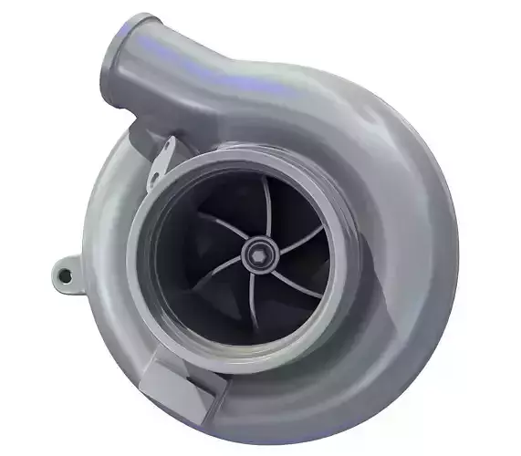White Turbo Turbocharger 1 3D model