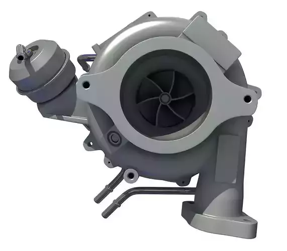 White Turbo Engine 3D model 24 3D model