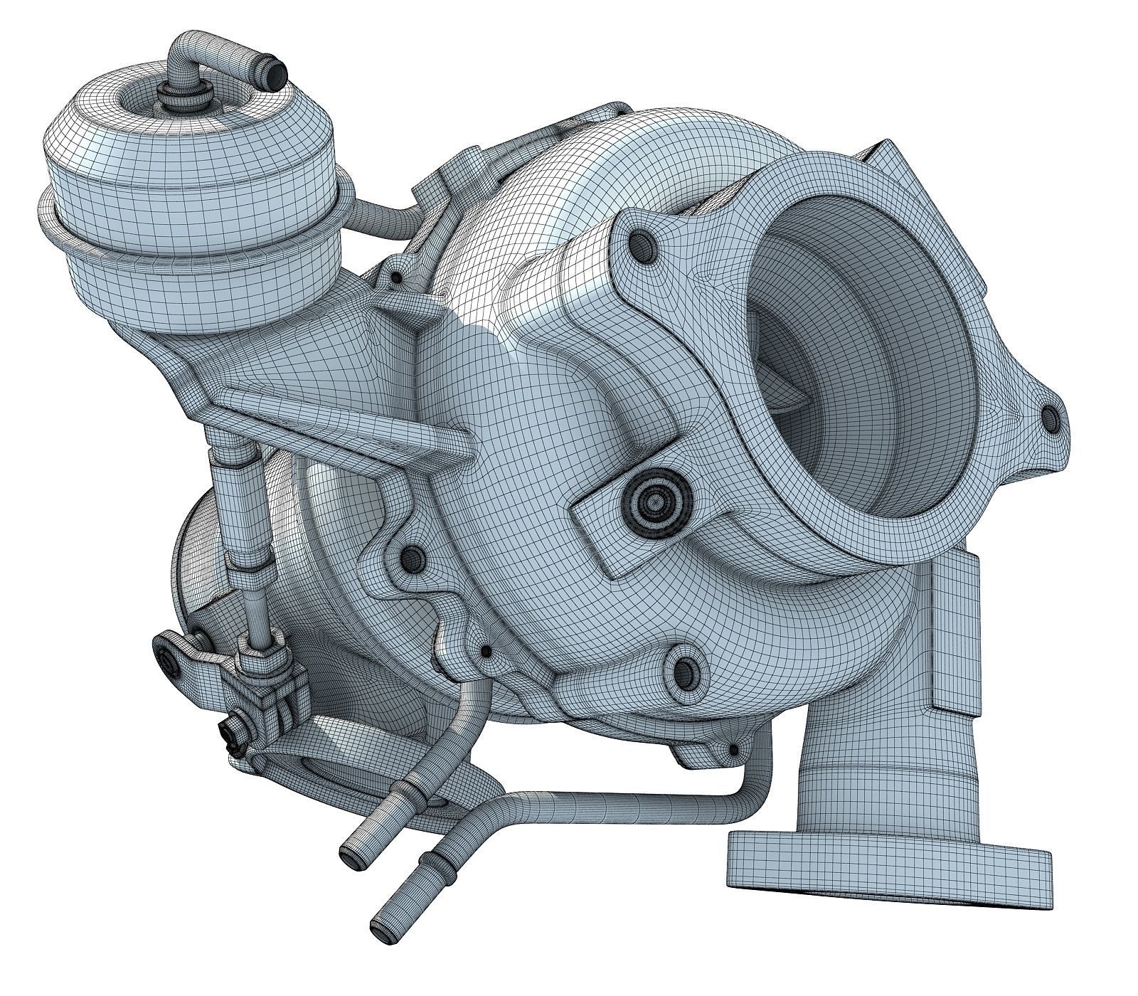 White Turbo Engine 3D model 24 3D model_10