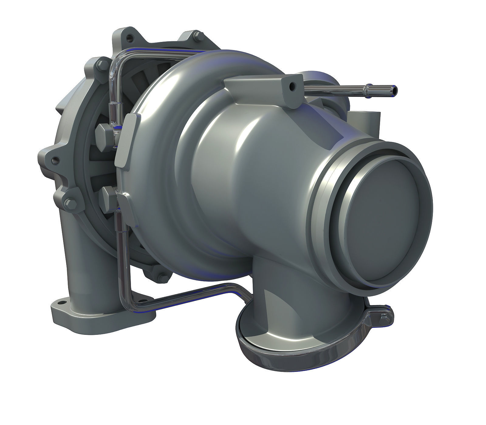 White Turbo Engine 3D model 24 3D model_4