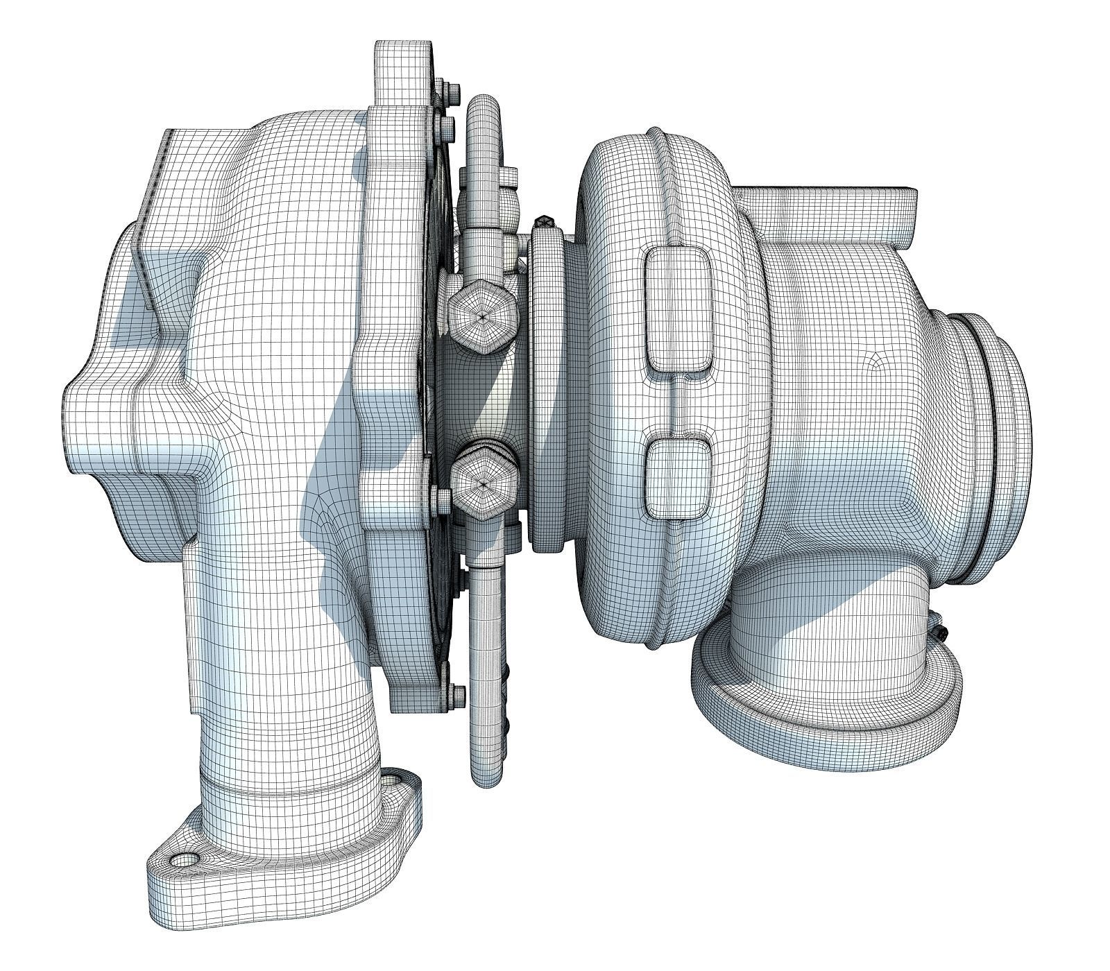 White Turbo Engine 3D model 24 3D model_8