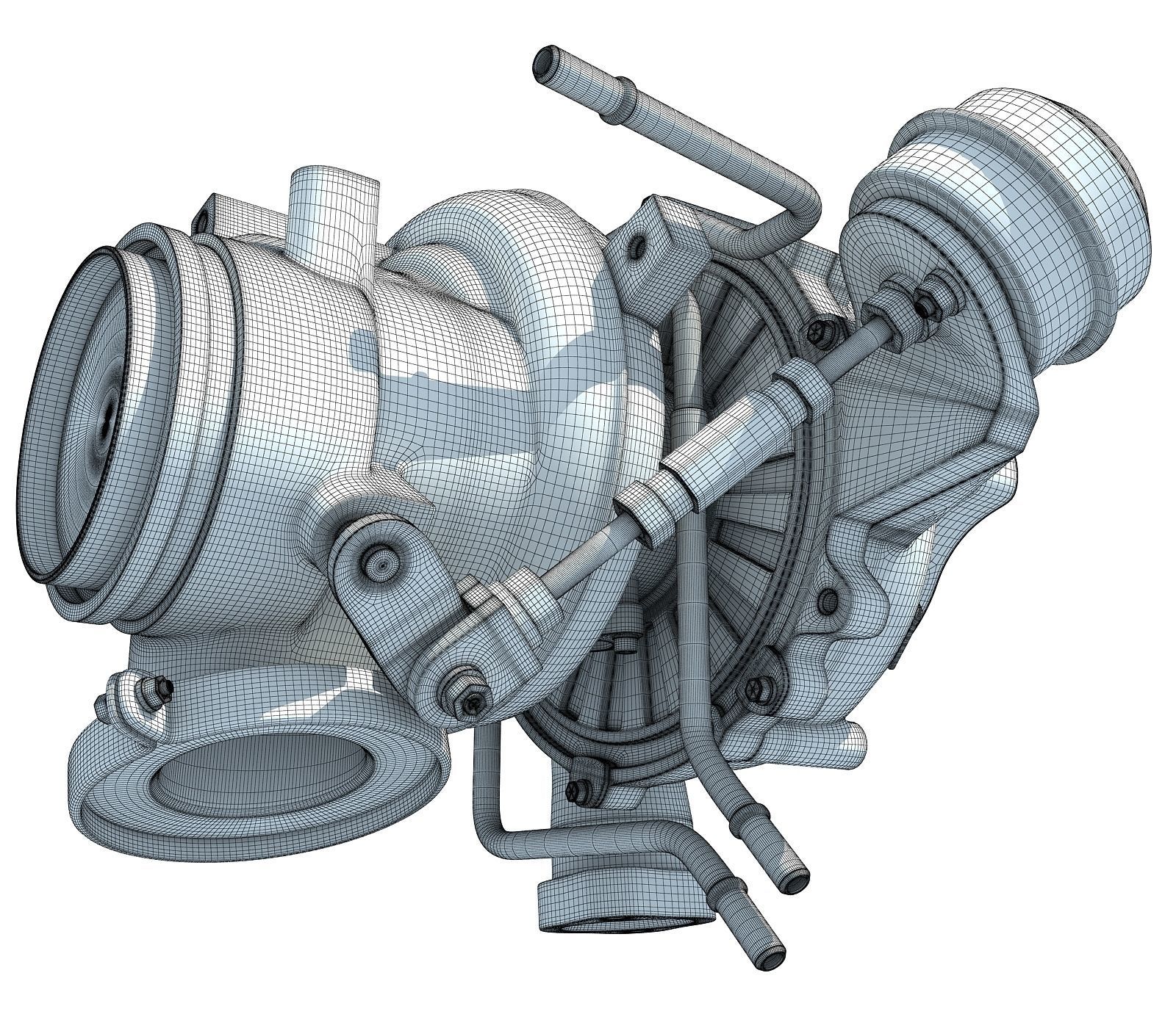 White Turbo Engine 3D model 24 3D model_6