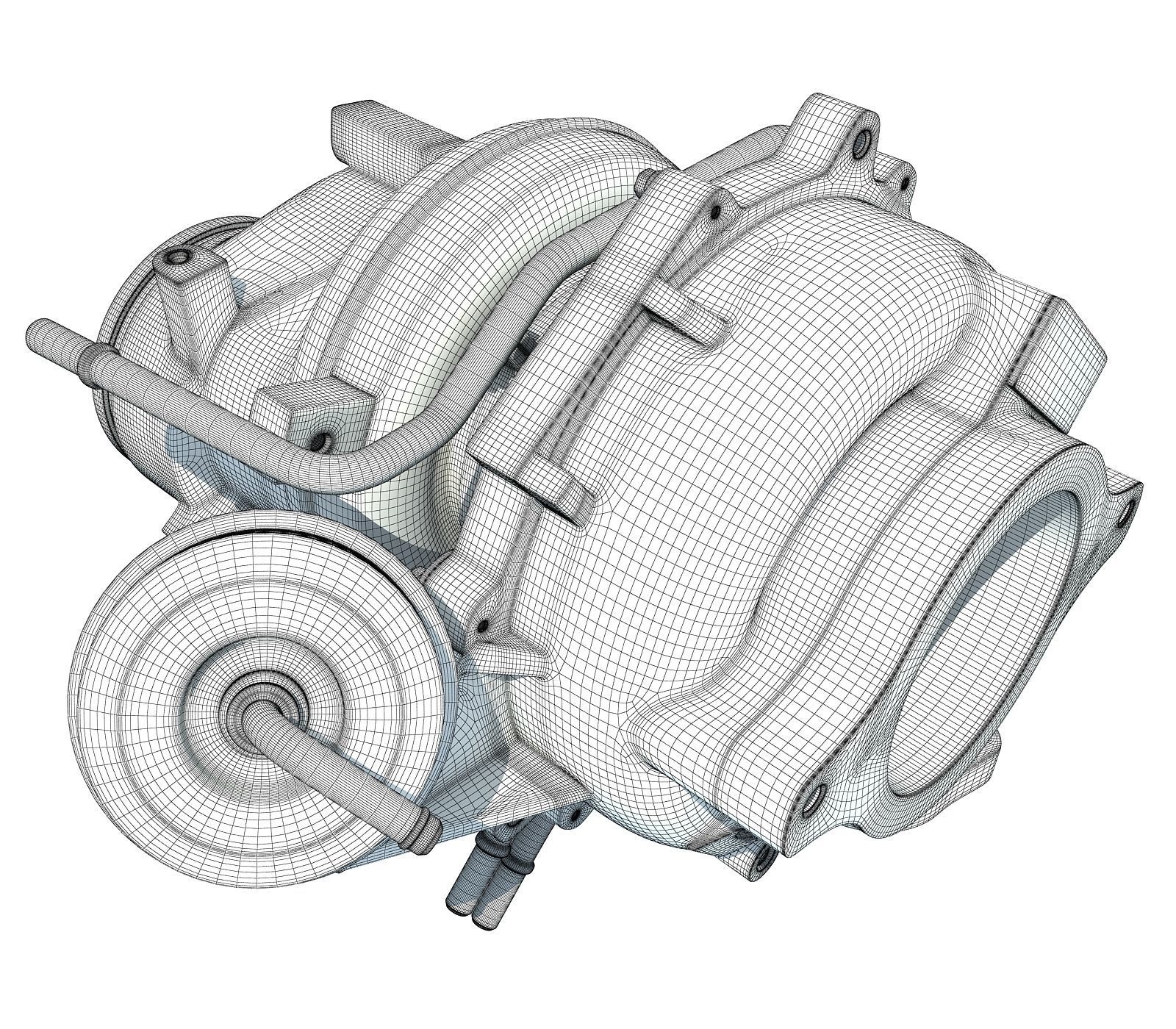 White Turbo Engine 3D model 24 3D model_9