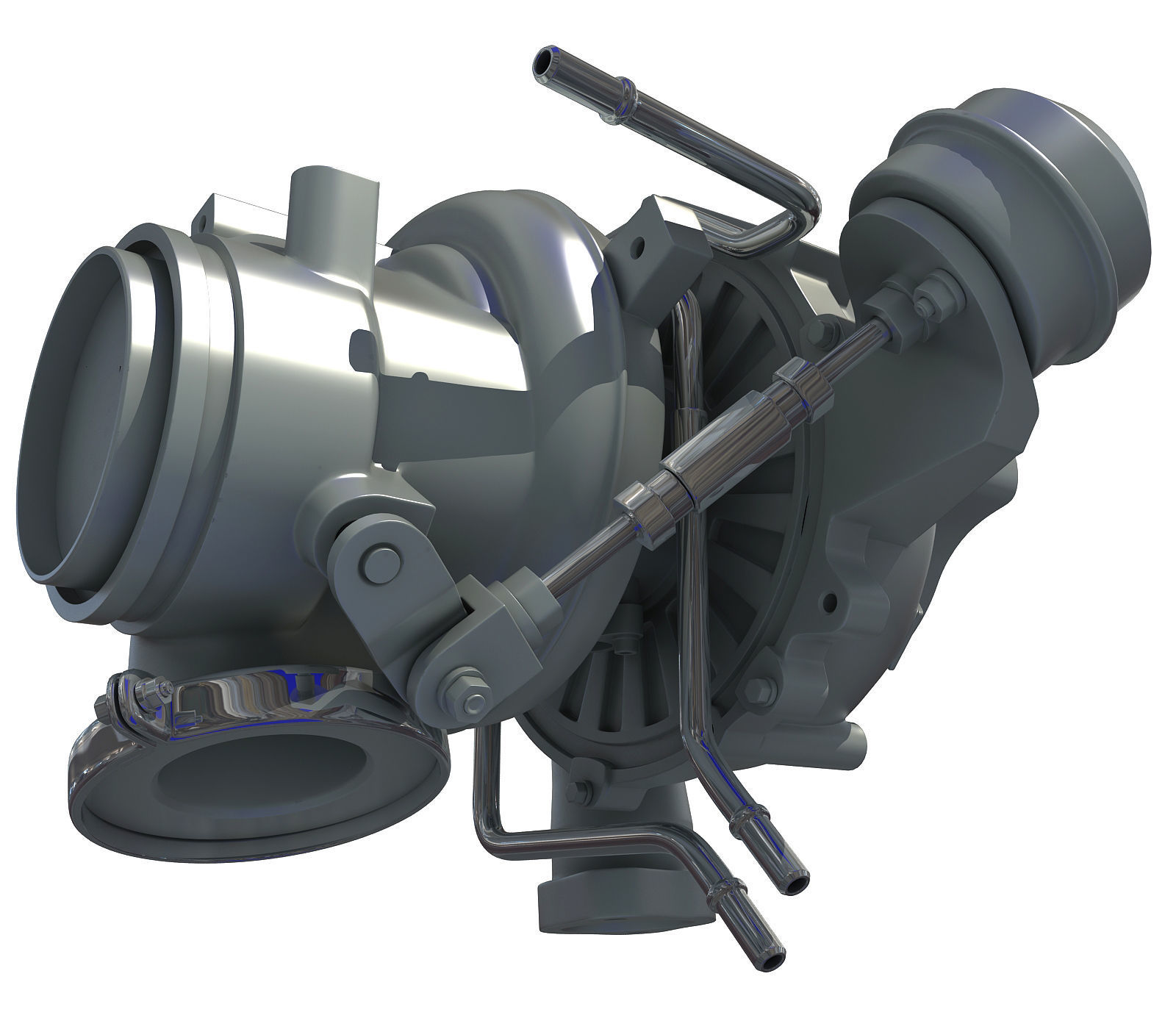 White Turbo Engine 3D model 24 3D model_1