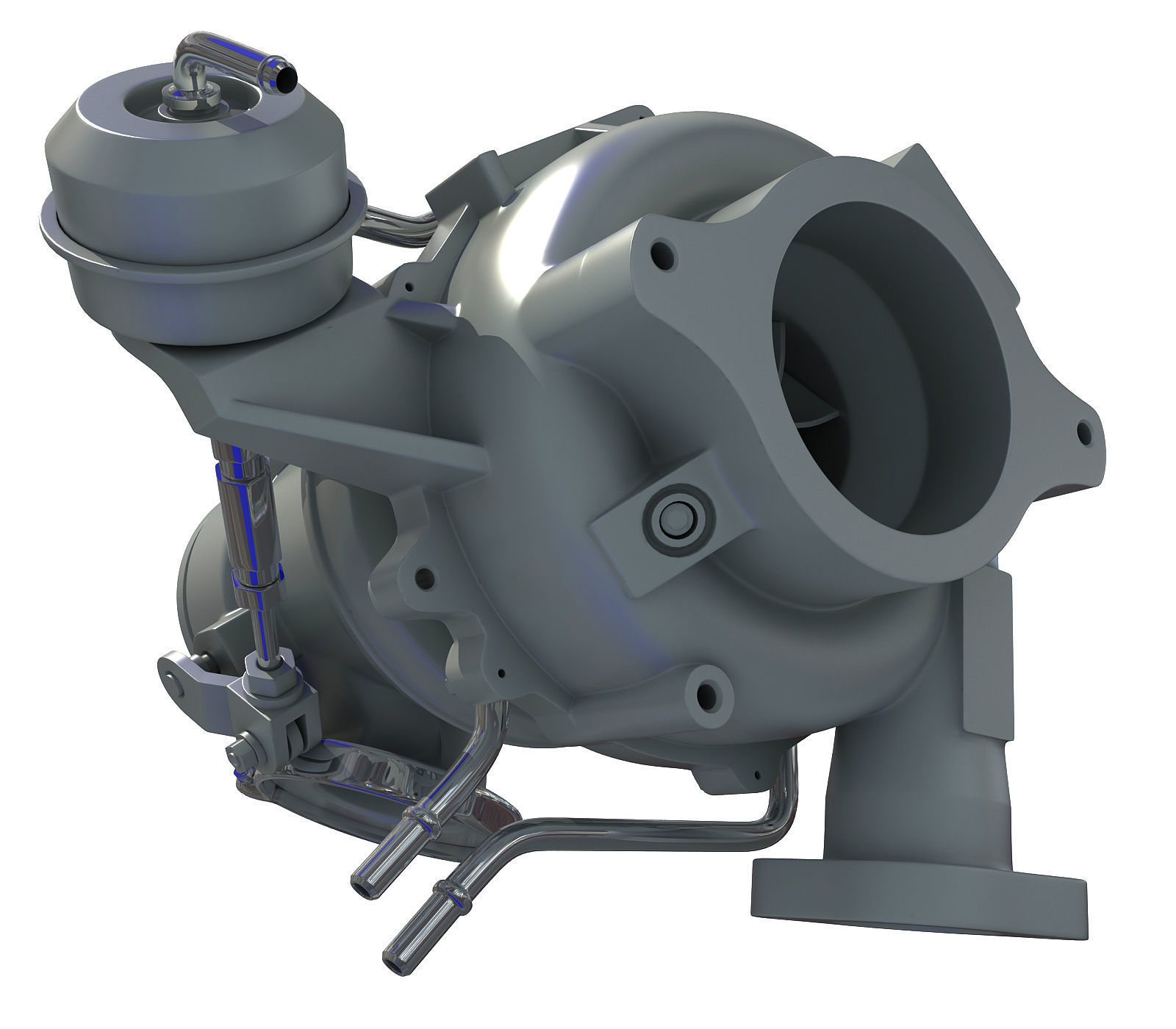 White Turbo Engine 3D model 24 3D model_3