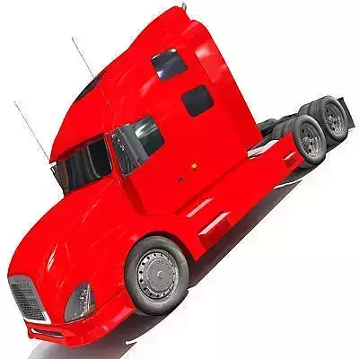 Red Truck Tractor 01 3D model