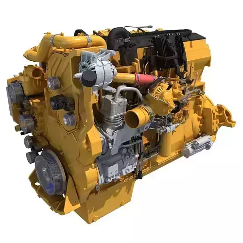 Yellow Truck Engine Cat 3D model