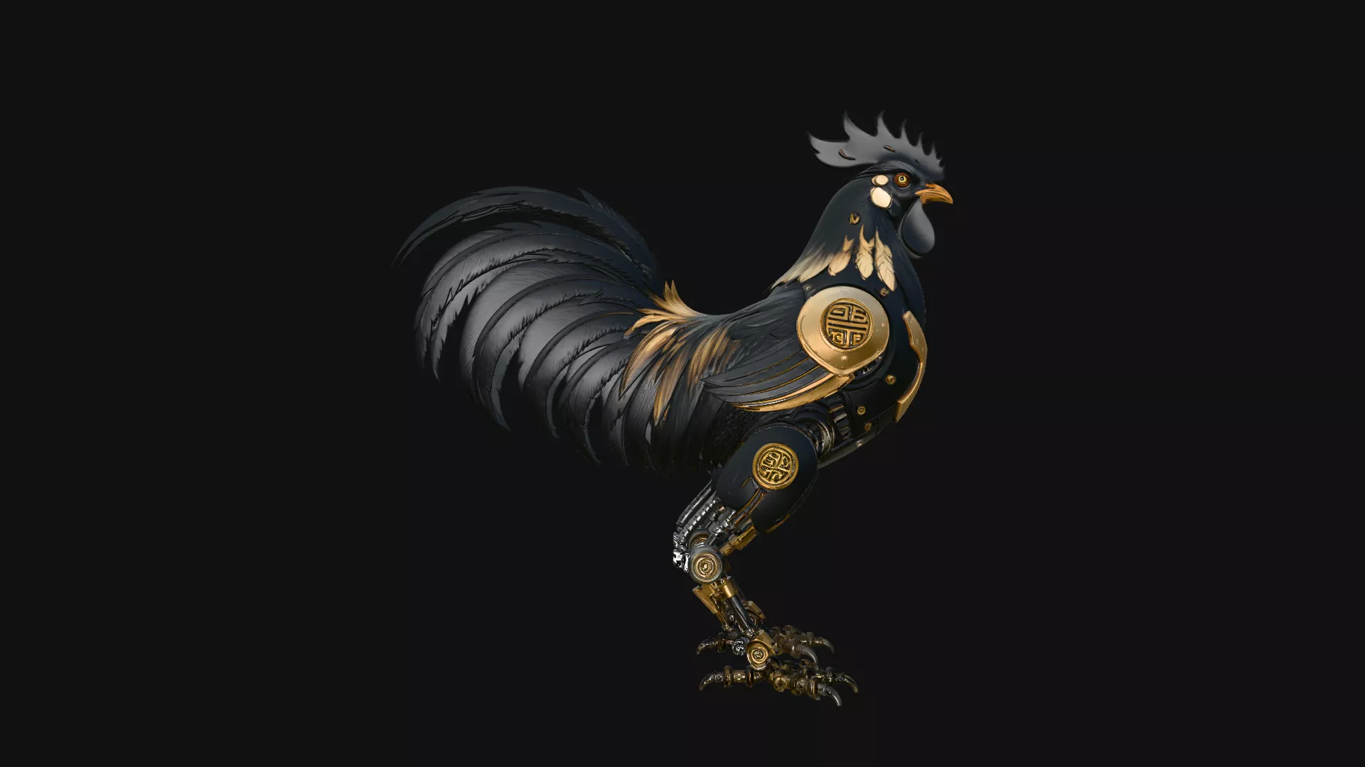 Mechanical Rooster Statue Design 1 - 3D Print Model 3D print model