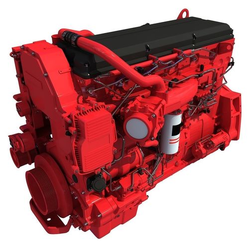 Red Truck Engine 3D Model 3D model