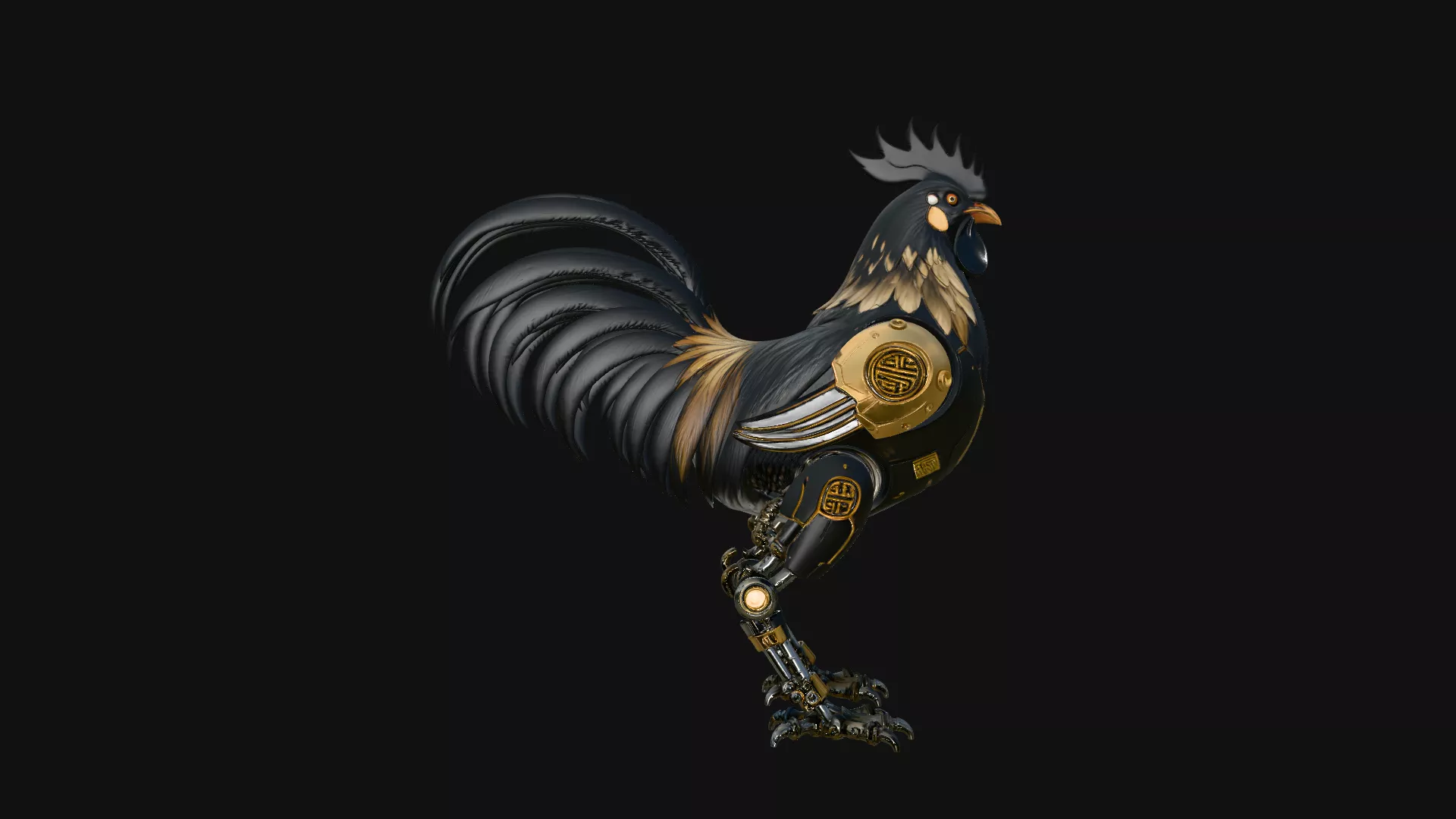 Mechanical Rooster Statue Design 2 - 3D Print Model 3D print model