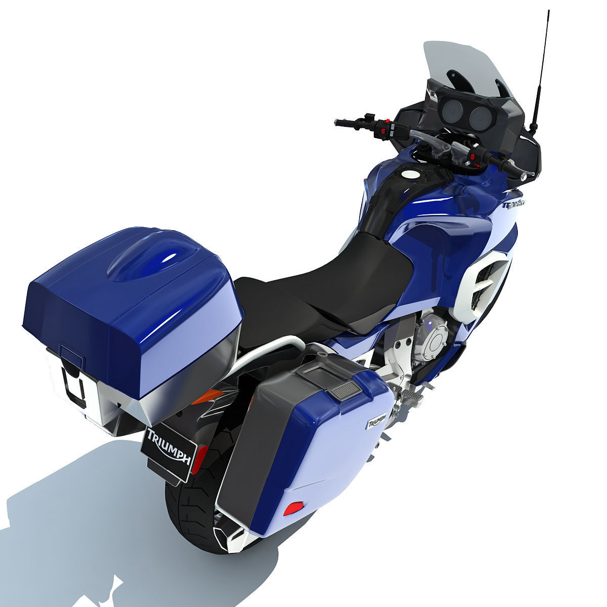 Blue Triumph Trophy 3D Motorcycle 3D model_4