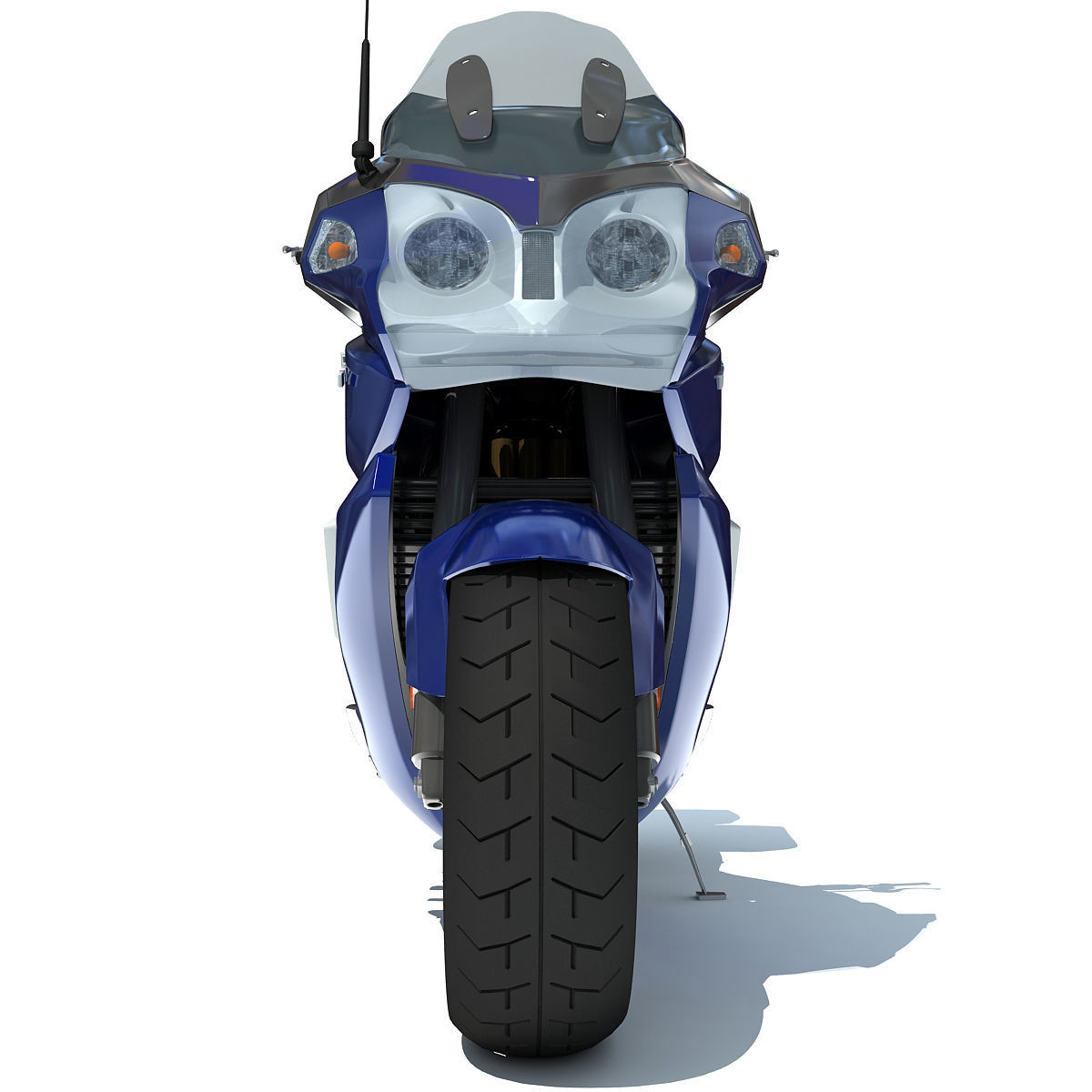 Blue Triumph Trophy 3D Motorcycle 3D model_8