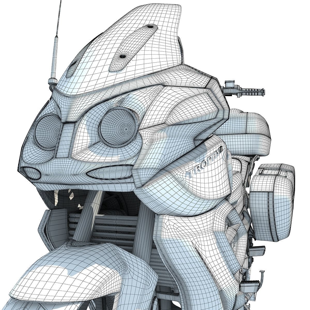 Blue Triumph Trophy 3D Motorcycle 3D model_19