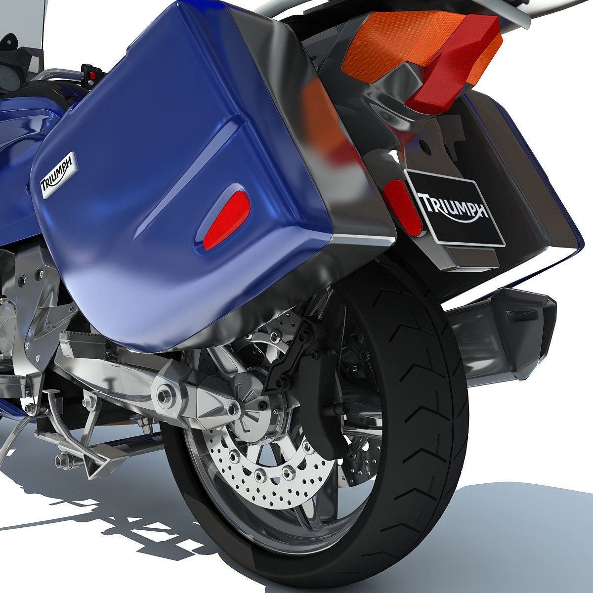 Blue Triumph Trophy 3D Motorcycle 3D model_11