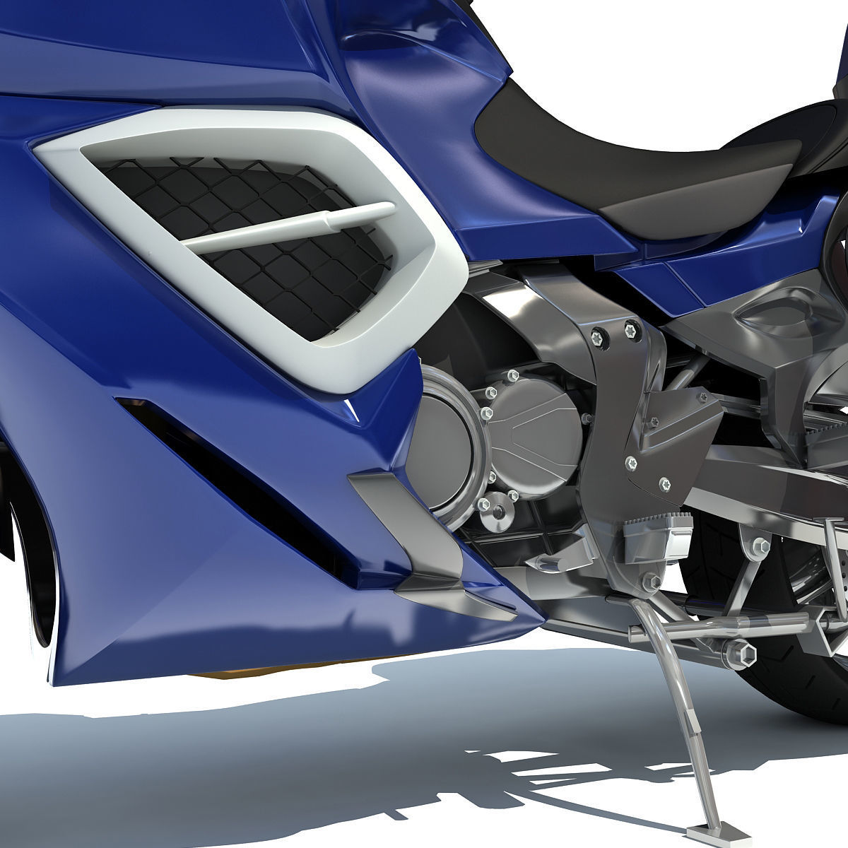 Blue Triumph Trophy 3D Motorcycle 3D model_10
