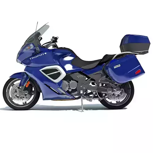 Blue Triumph Trophy 3D Motorcycle 3D model