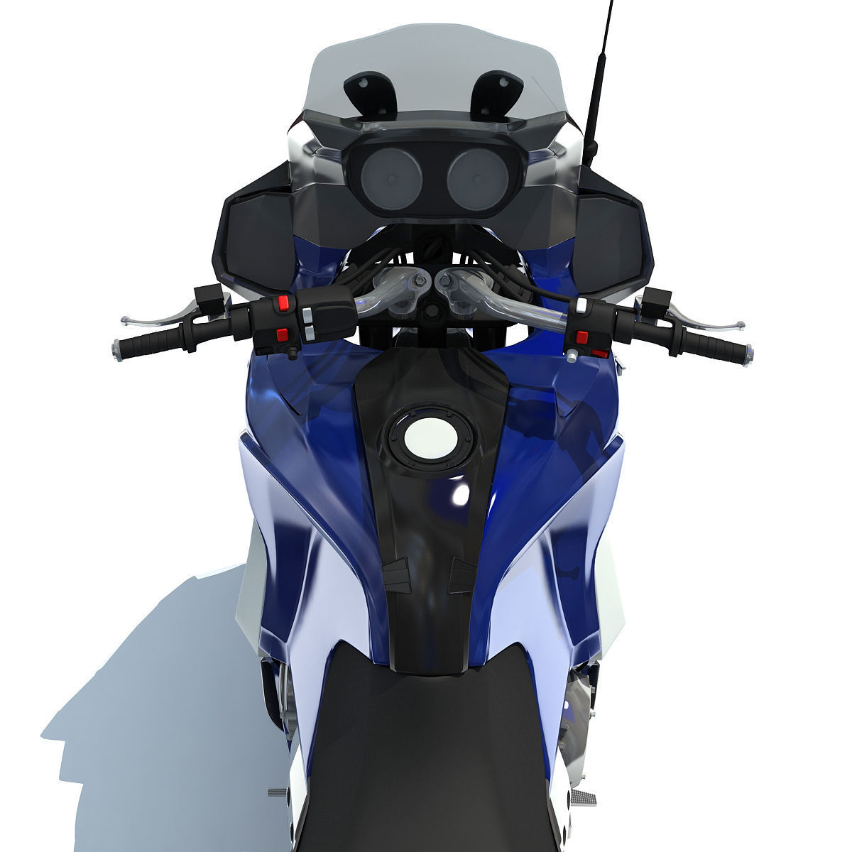 Blue Triumph Trophy 3D Motorcycle 3D model_6