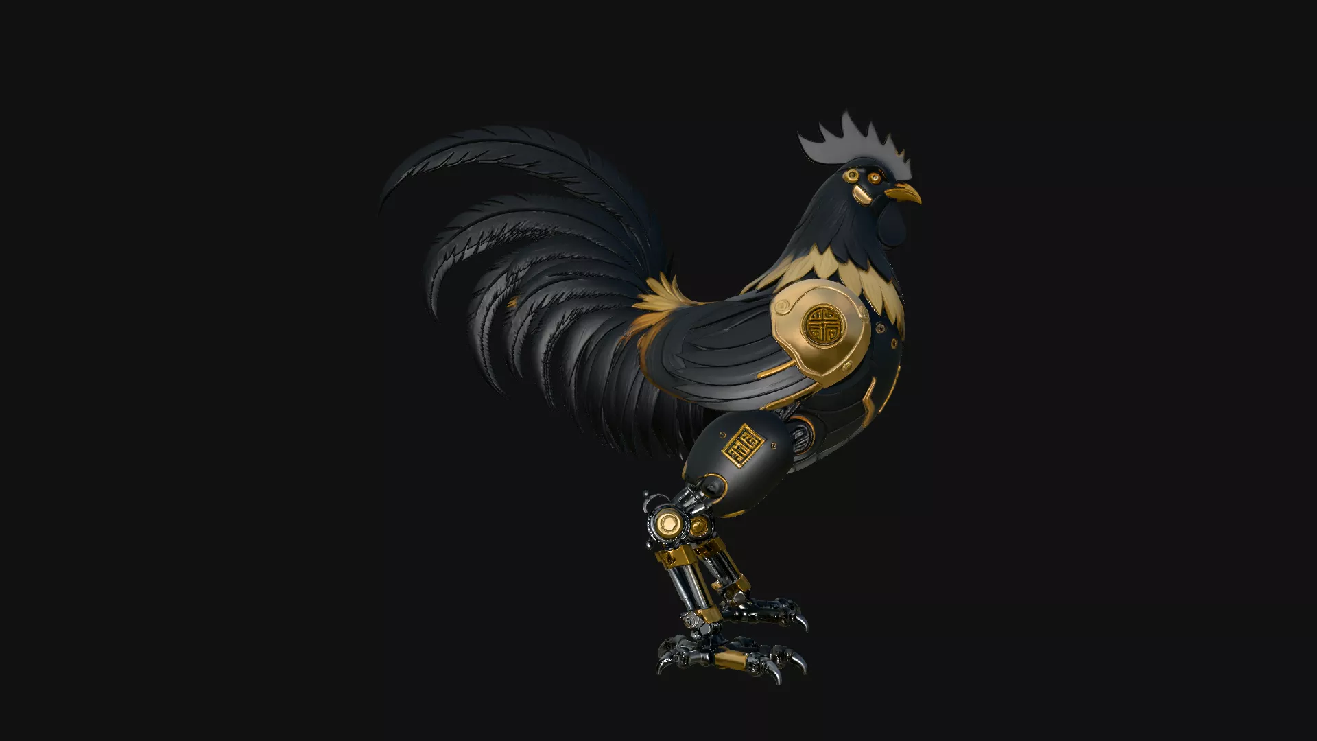 Mechanical Rooster Statue Design 4 - 3D Print Model 3D print model