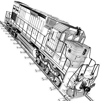 Train Locomotive 033 3D model_21