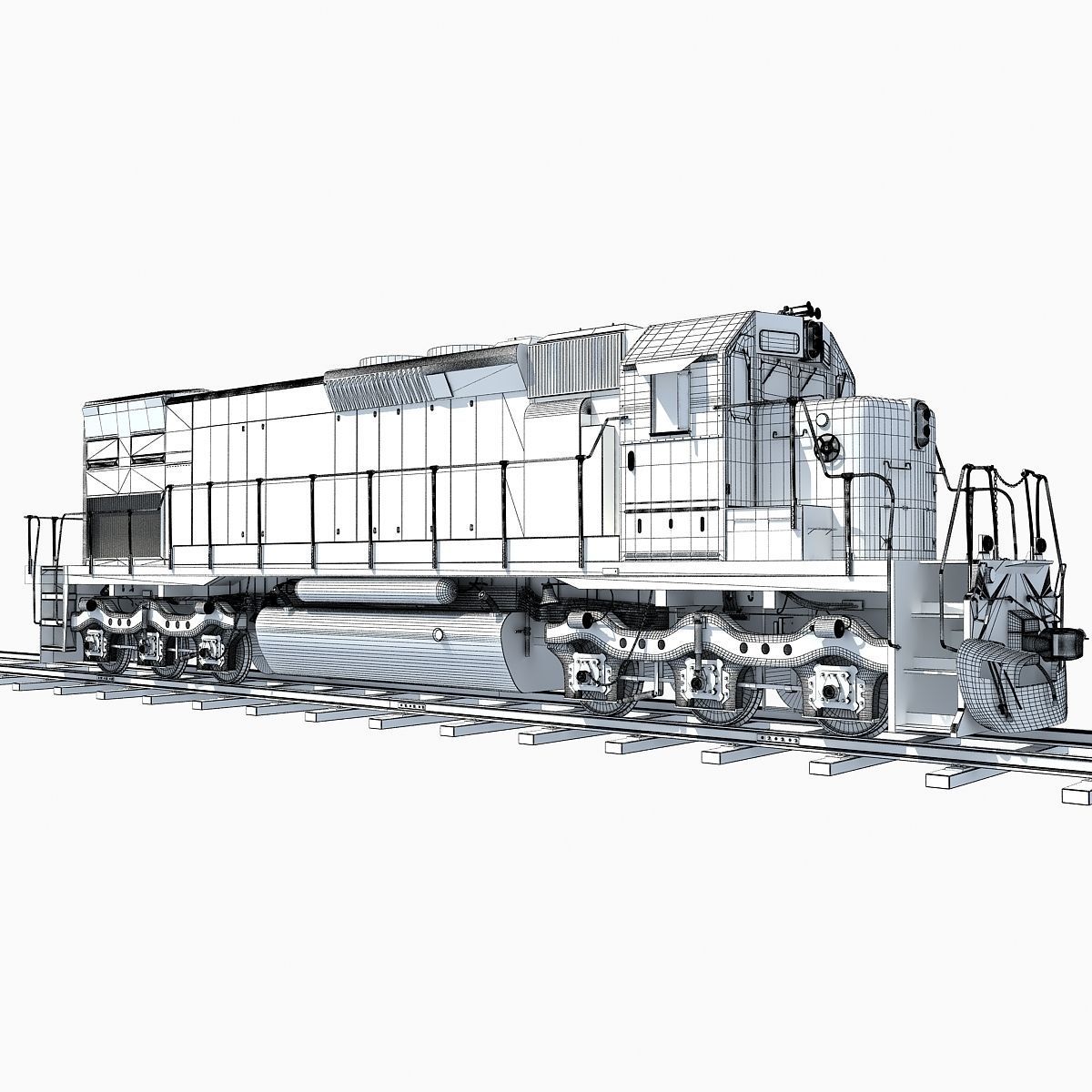 Train Locomotive 033 3D model_19