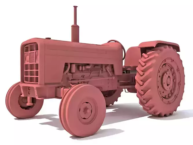 Detailed Classic Tractor 3D model