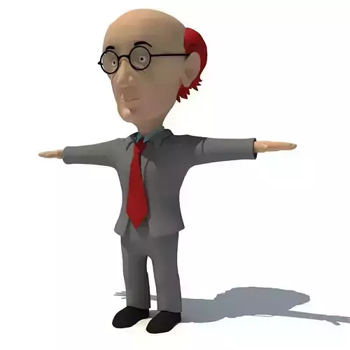 Red Hair Teacher Cartoon Character 3D model
