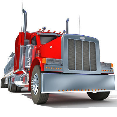 Red Tanker Truck 29 3D model_8