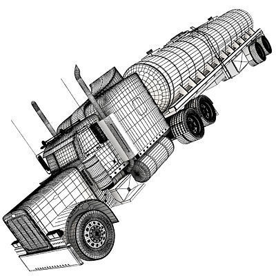 Red Tanker Truck 29 3D model_15