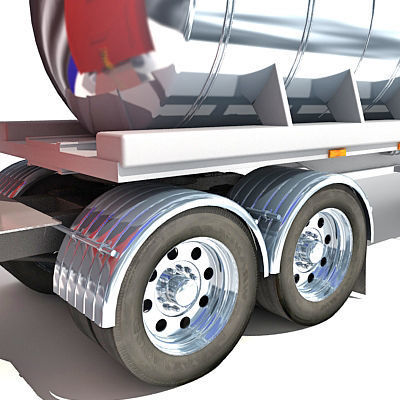 Red Tanker Truck 29 3D model_12
