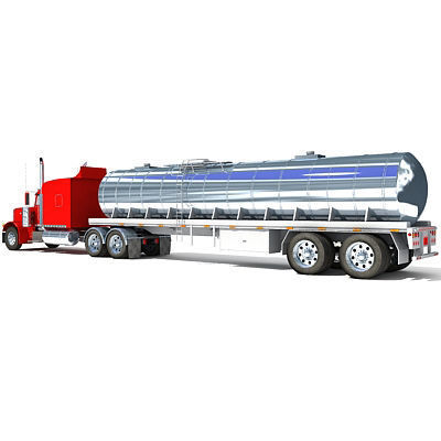 Red Tanker Truck 29 3D model_4