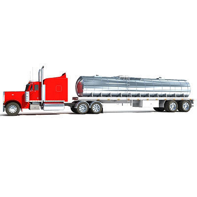 Red Tanker Truck 29 3D model_3