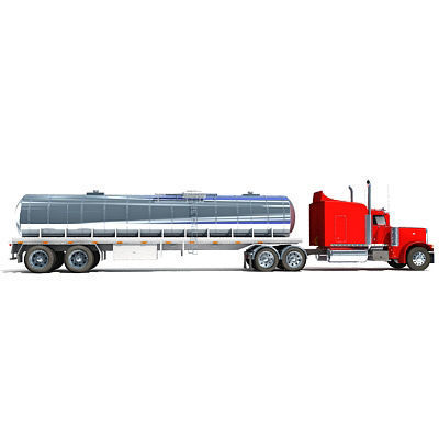 Red Tanker Truck 29 3D model_5