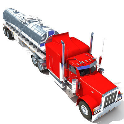 Red Tanker Truck 29 3D model_1