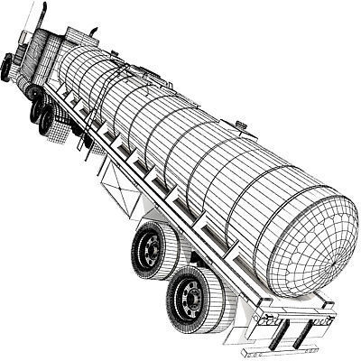 Red Tanker Truck 29 3D model_16