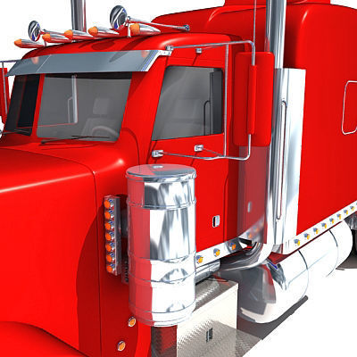 Red Tanker Truck 29 3D model_13
