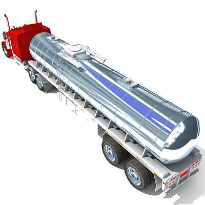 Red Tanker Truck 29 3D model_2