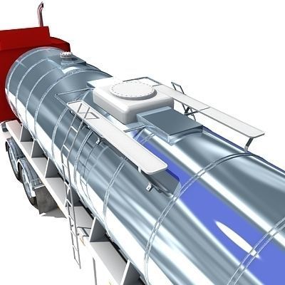 Red Tanker Truck 29 3D model_9