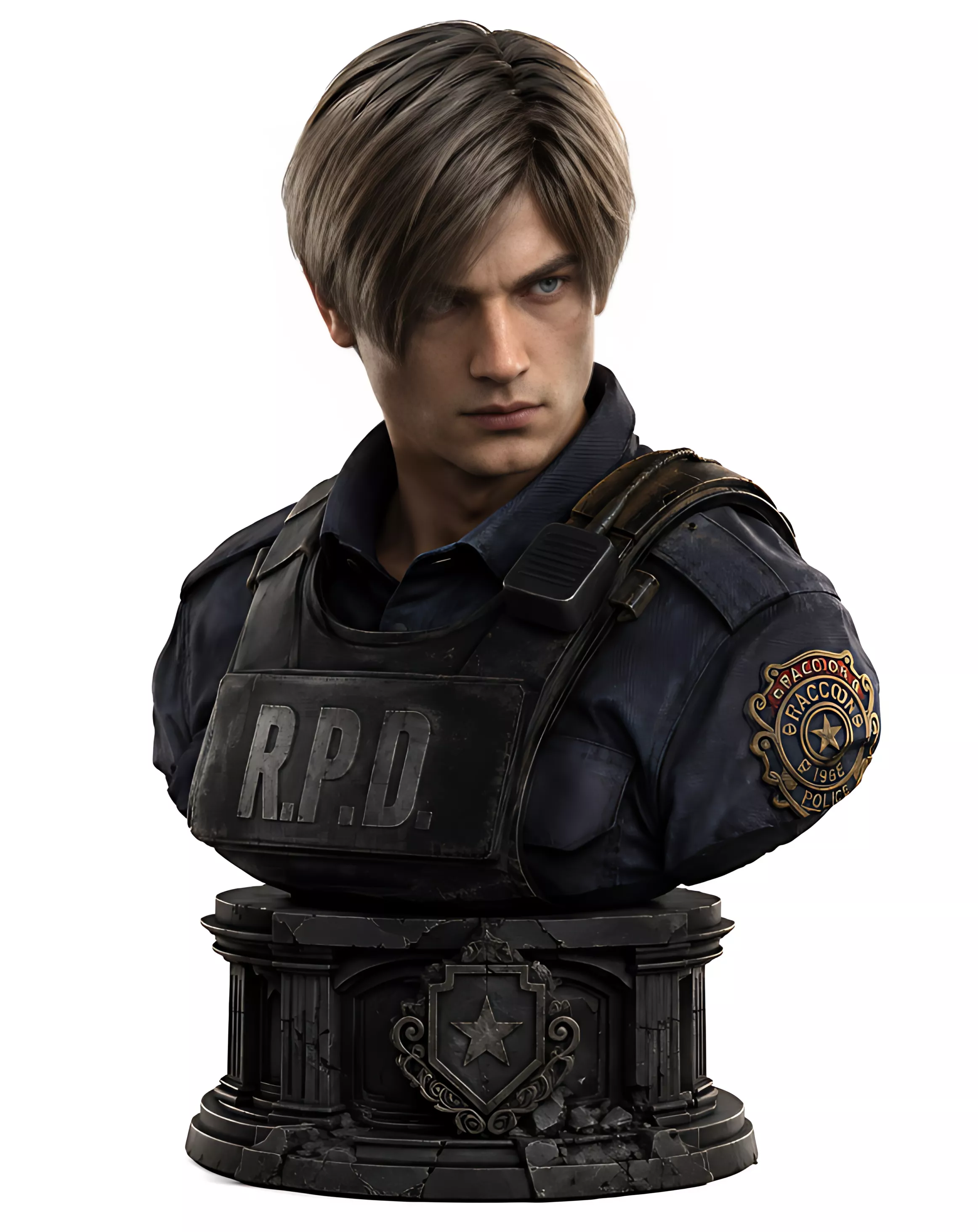 Leon Kennedy Resident Evil RPD Police Bust Printable Figure STLs 3D print model