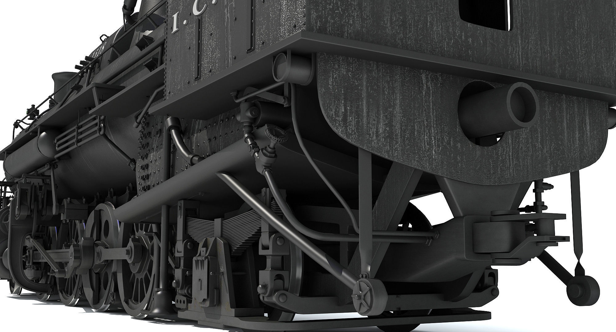 Steam Locomotive Train 3D model_12