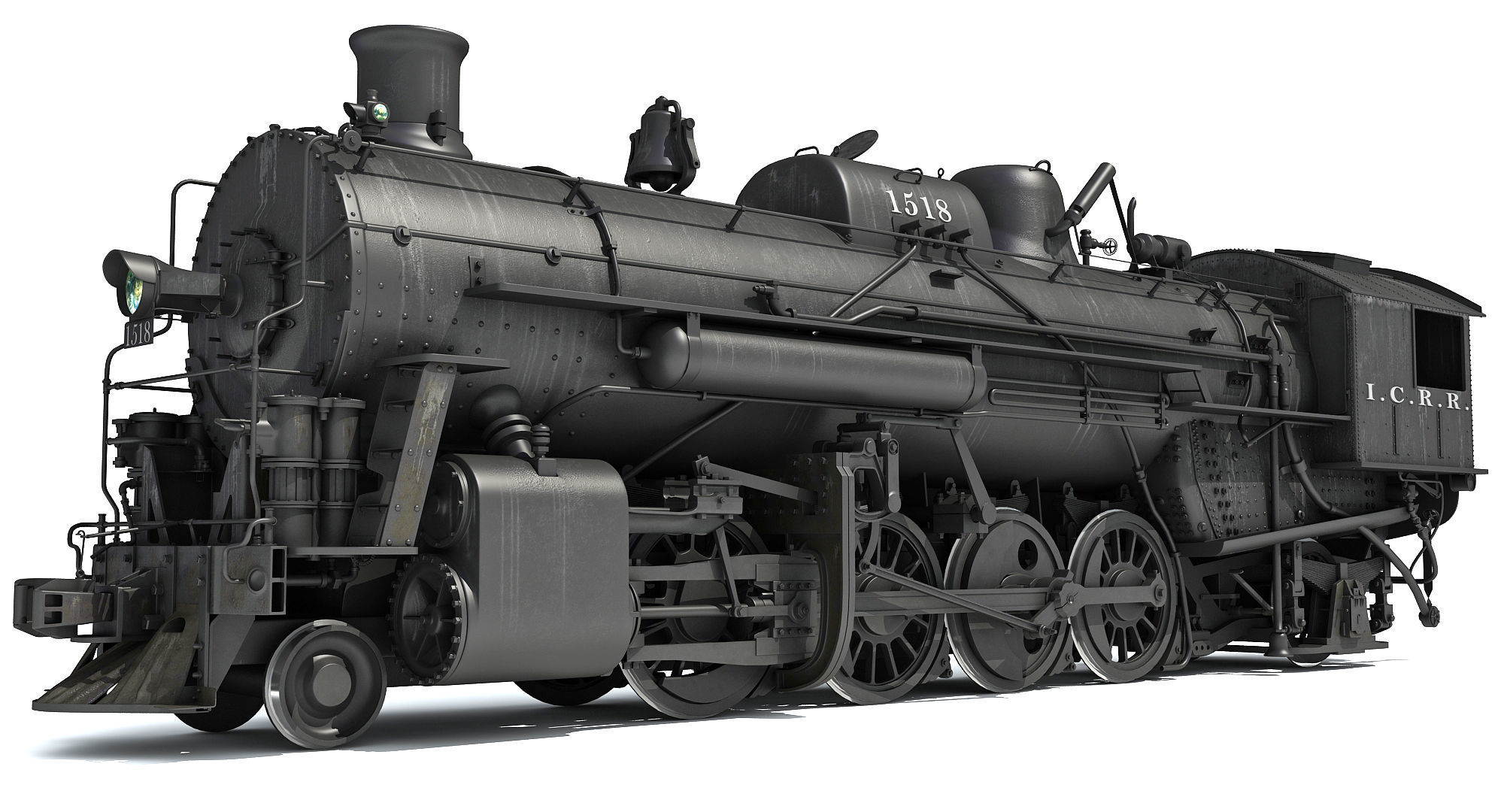 Steam Locomotive Train 3D model_6