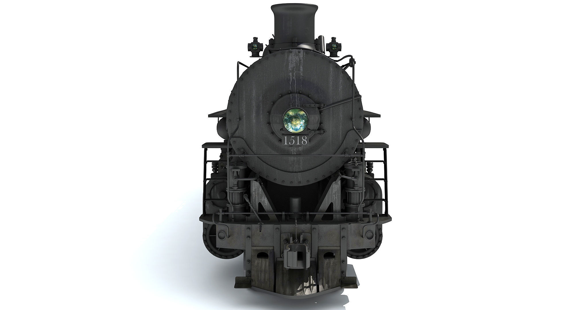 Steam Locomotive Train 3D model_7
